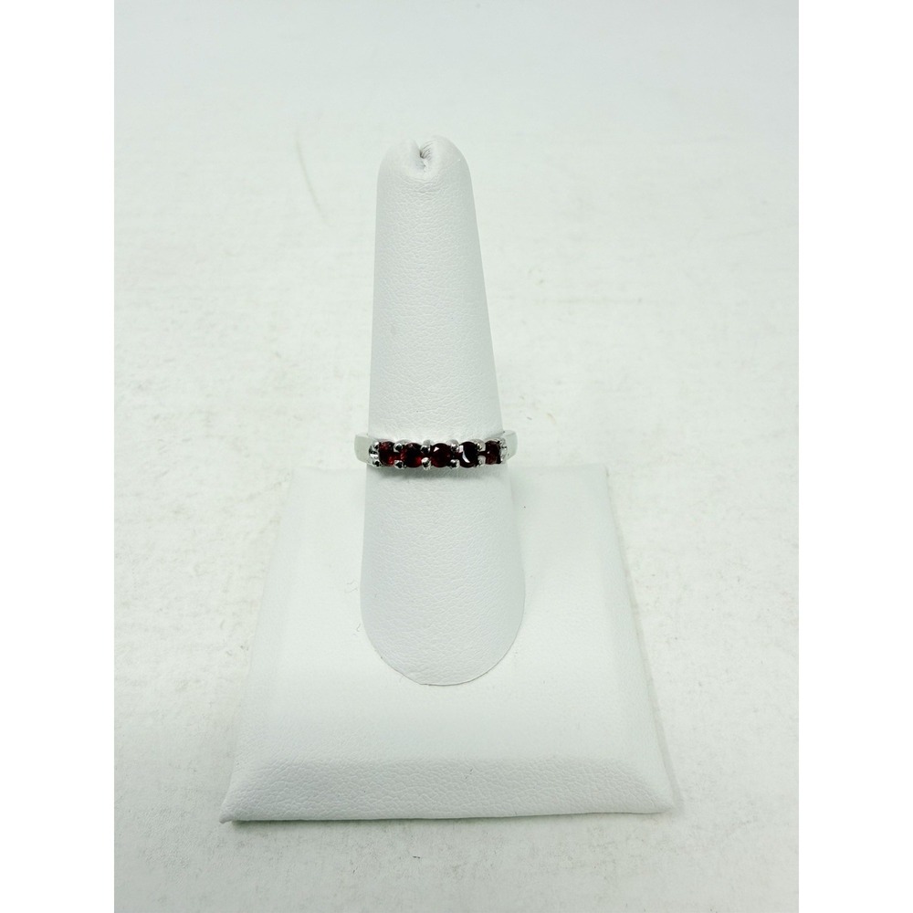 Shop LC Red Niassa Ruby 5 Size 8 Stone Ring in Stainless Steel TGW 0.85 cts 5588